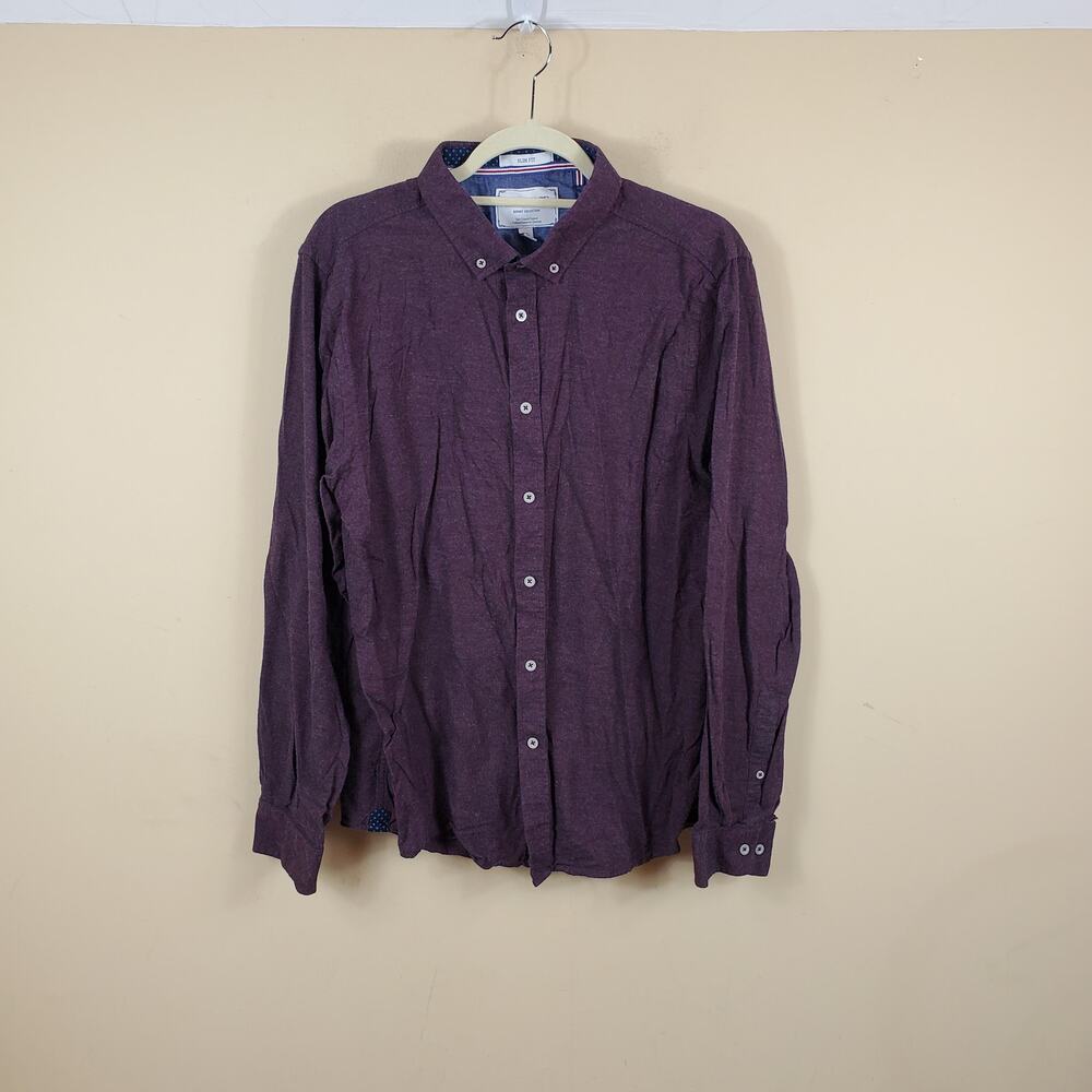 Heritage Purple Soft Touch Flannel Button-Up Shirt Size XL